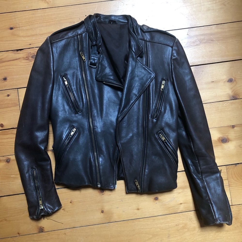 Vintage leather bomber jacket